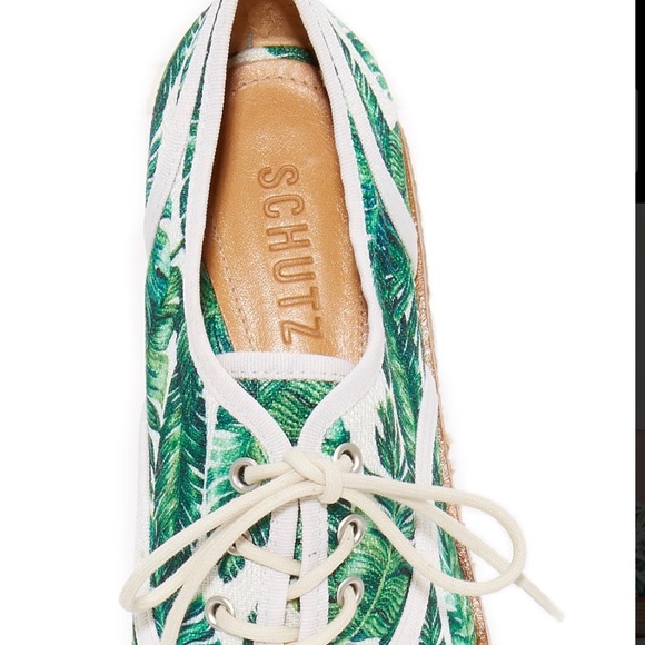 Schutz Espadrille Wedge Tropical Canvas Sneakers - Picture 4 of 6